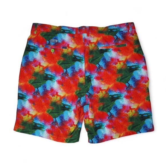 Hreski Colorful Paint Splatters Golf Shorts Men's 44 Multicolor 184 - Picture 2 of 7
